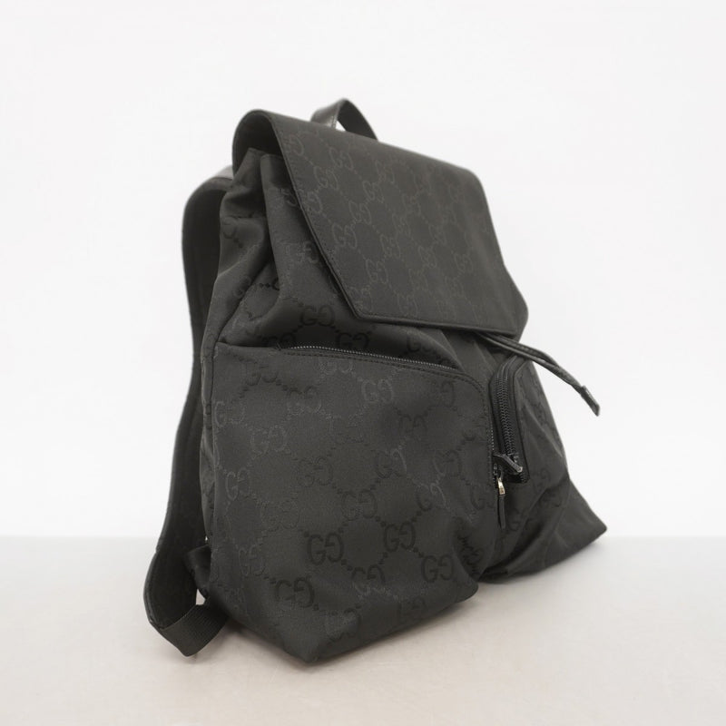【6gc3460-k】グッチ リュック・デイパック GGナイロン 003 0238 ナイロン ブラック シルバー金具【中古】レディース