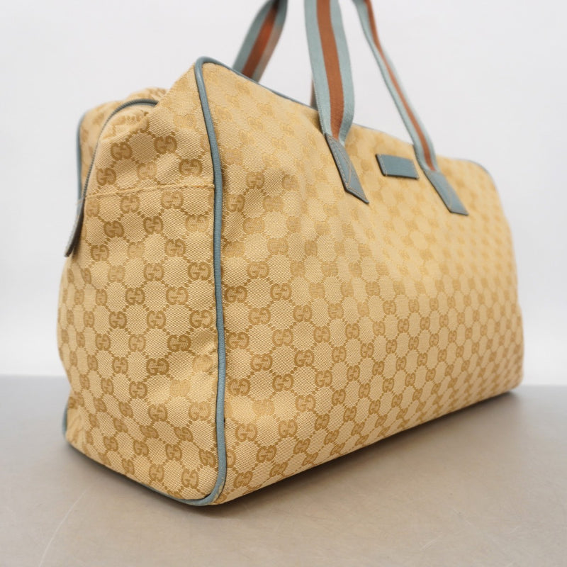 【6gc3466-k】グッチ ボストンバッグ GGキャンバス 146310 キャンバス ベージュ シルバー金具【中古】メンズ レディース ユニセックス