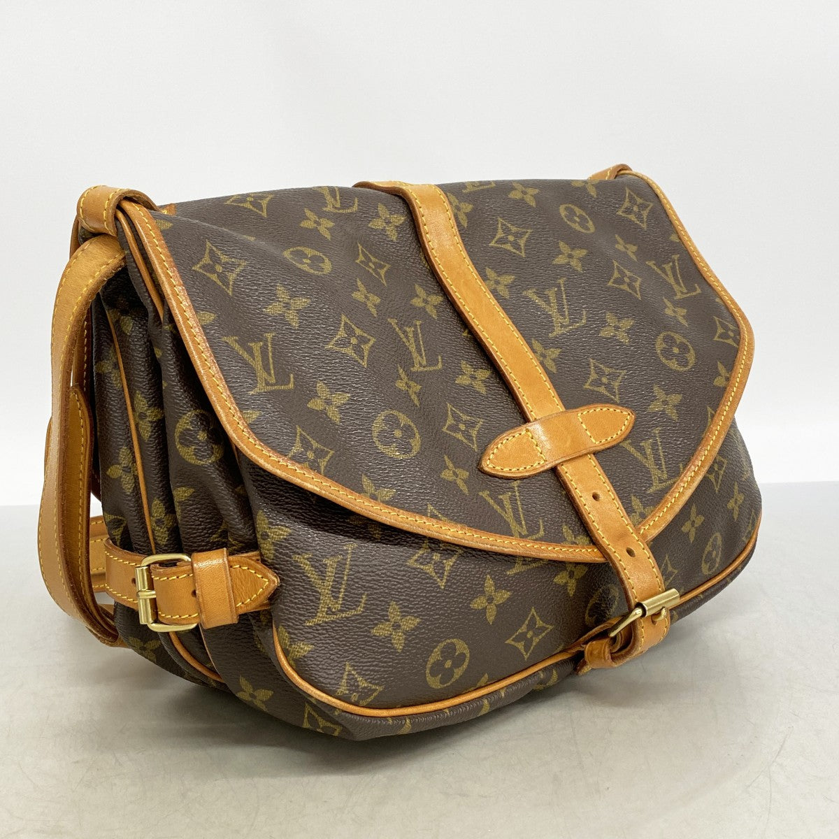 【6gc3486】ルイヴィトン ショルダーバッグ モノグラム ソミュール30 M42256 ブラウン【中古】レディース