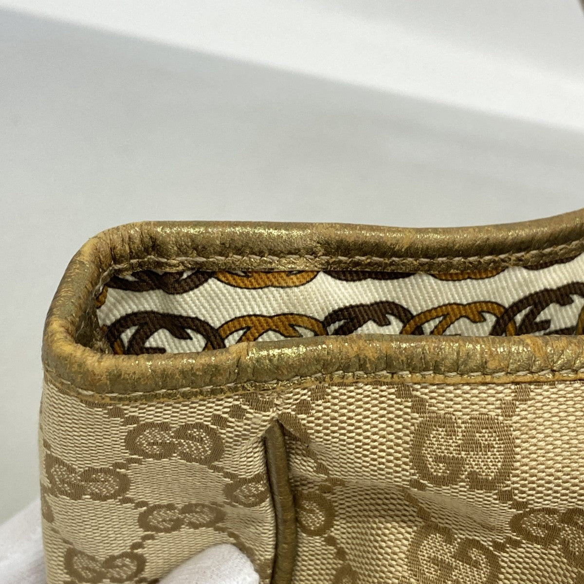 【6gc3515-k】グッチ トートバッグ GGキャンバス 163805 キャンバス ベージュ シャンパンゴールド金具【中古】レディース