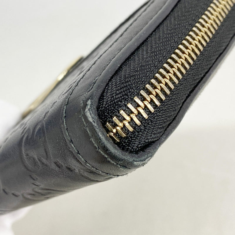 【6gc3517-k】グッチ 長財布 グッチシマ インターロッキングG 291132 レザー ブラック ゴールド金具【中古】レディース