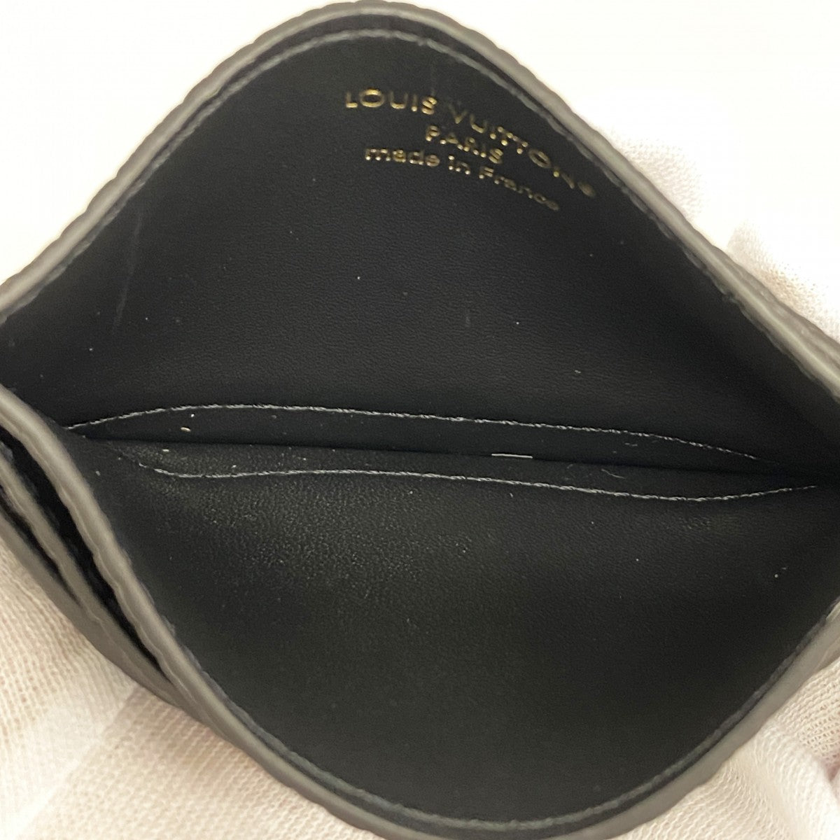 【6gc3521-k】ルイヴィトン カードケース ポルトカルトカプシーヌ M83358 ノワール【中古】レディース