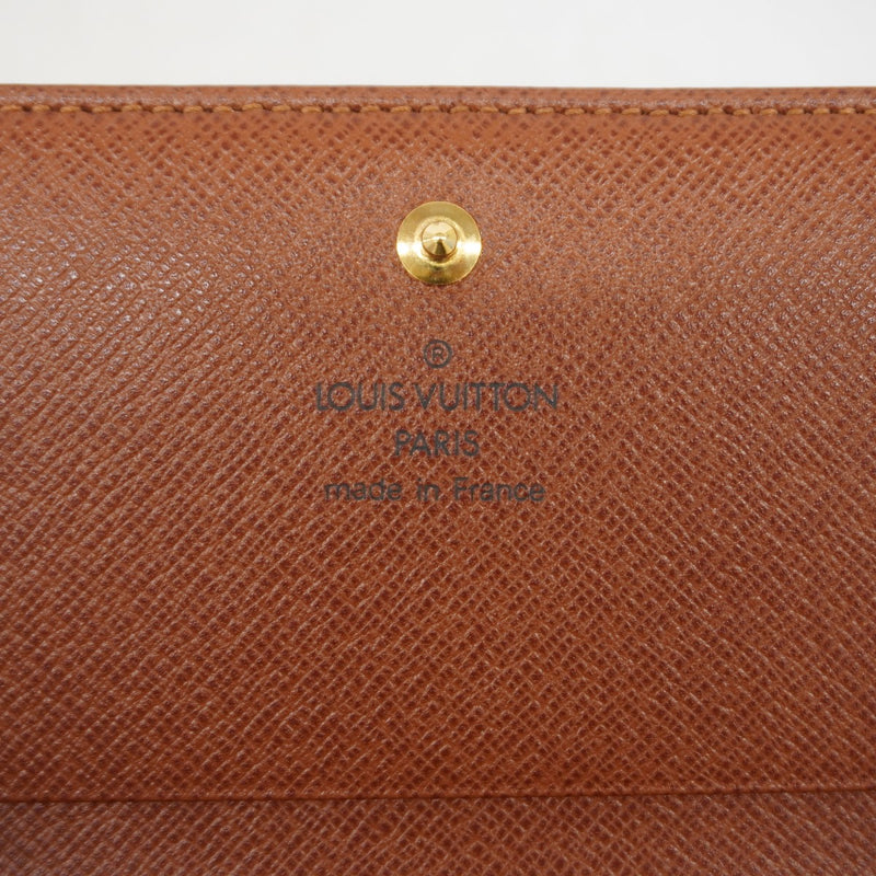 【6gc3542】ルイヴィトン 財布 モノグラム ポルトフォイユトレゾール M61736 ブラウン【中古】レディース
