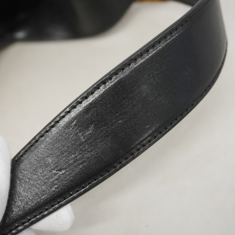 【6gc3553-k】グッチ ショルダーバッグ GGキャンバス 001 3306 キャンバス ブラック シルバー金具【中古】レディース