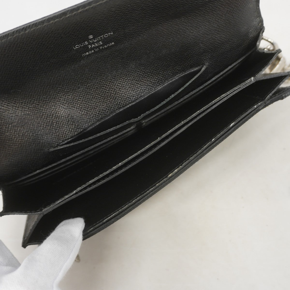 【6gc3557-k】ルイヴィトン 長財布 ダミエ・グラフィット ポルトフォイユアコルデオン N60023 ブラック【中古】メンズ