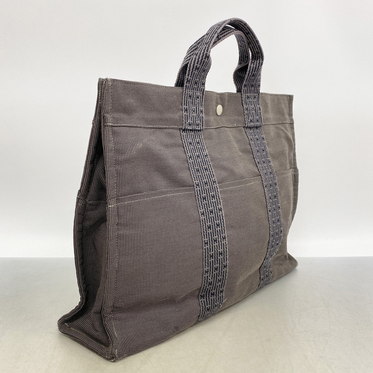 【6gc3560-k】エルメス トートバッグ エールラインMM キャンバス グレー シルバー金具【中古】メンズ レディース ユニセックス