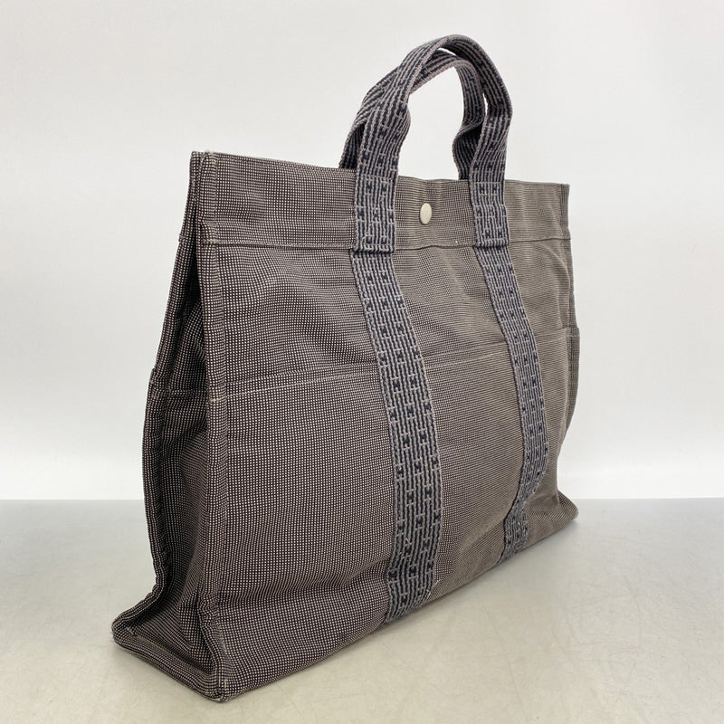 【6gc3560-k】エルメス トートバッグ エールラインMM キャンバス グレー シルバー金具【中古】メンズ レディース ユニセックス