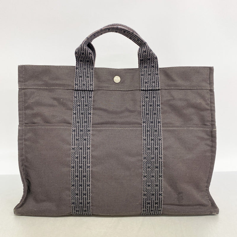 【6gc3560-k】エルメス トートバッグ エールラインMM キャンバス グレー シルバー金具【中古】メンズ レディース ユニセックス