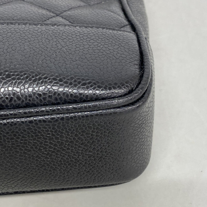 【6gc3563-k】シャネル ショルダーバッグ マトラッセ キャビアスキン ブラック ゴールド金具【中古】レディース
