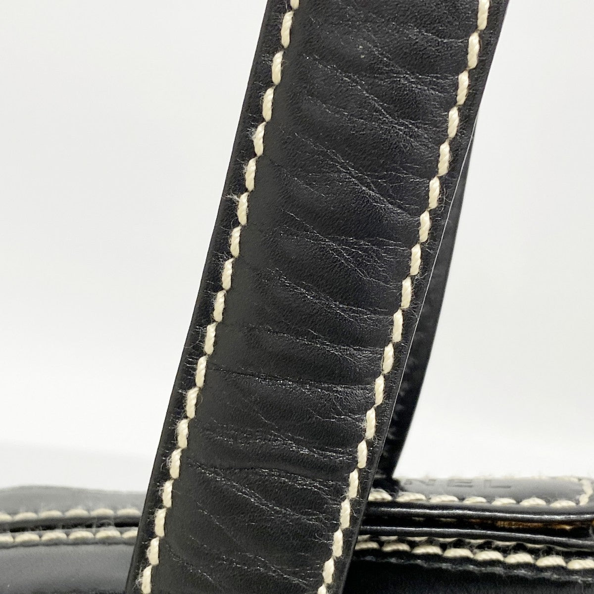 【6gc3565-k】シャネル ハンドバッグ ワイルドステッチ ラムスキン ブラック ゴールド金具【中古】レディース