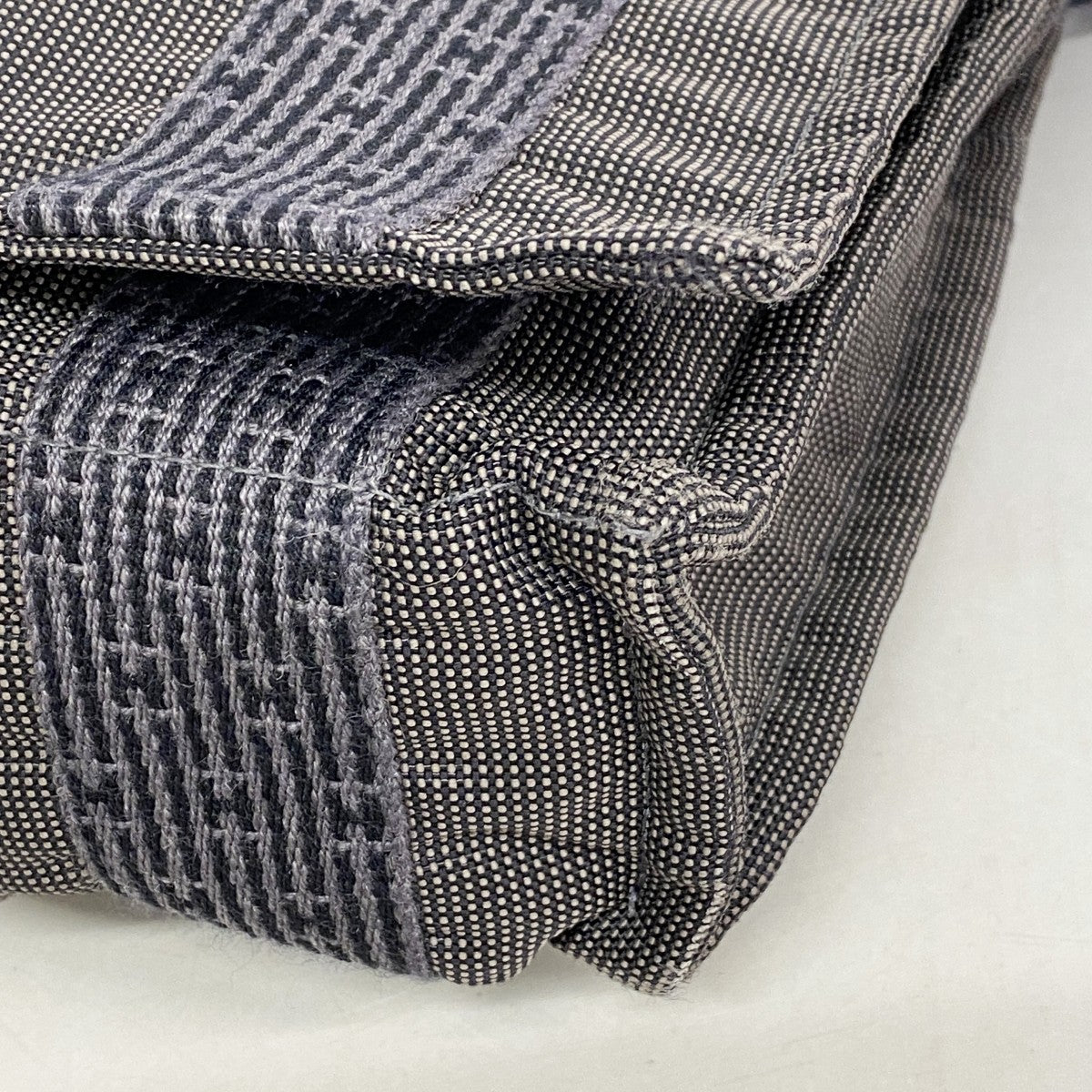 【6gc3573-k】エルメス ショルダーバッグ エールラインバサスPM キャンバス グレー シルバー金具【中古】メンズ レディース ユニセックス