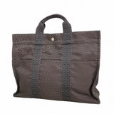 【6gc3574-k】エルメス トートバッグ エールラインMM キャンバス グレー シルバー金具【中古】メンズ レディース ユニセックス