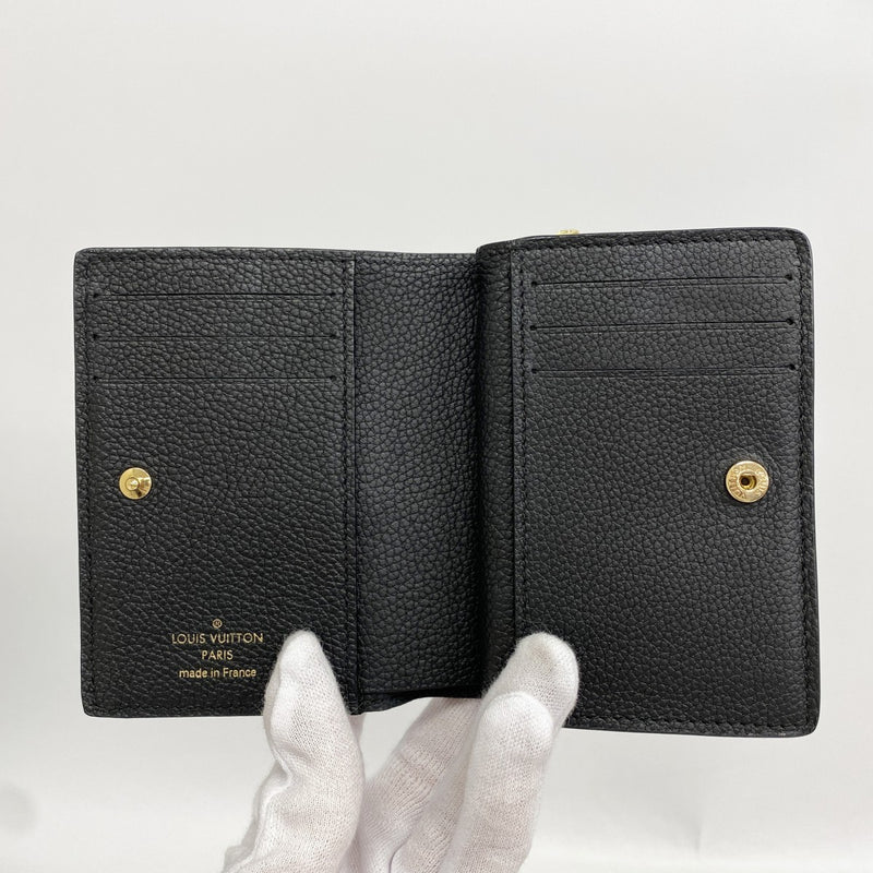 【6gc3580-k】ルイヴィトン 財布 モノグラム・アンプラント ポルトフォイユクレア M80151 ノワール【中古】レディース