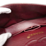 【6gc3609】シャネル ショルダーバッグ マトラッセ Wフラップ Wチェーン ラムスキン ブラック ゴールド金具【中古】レディース