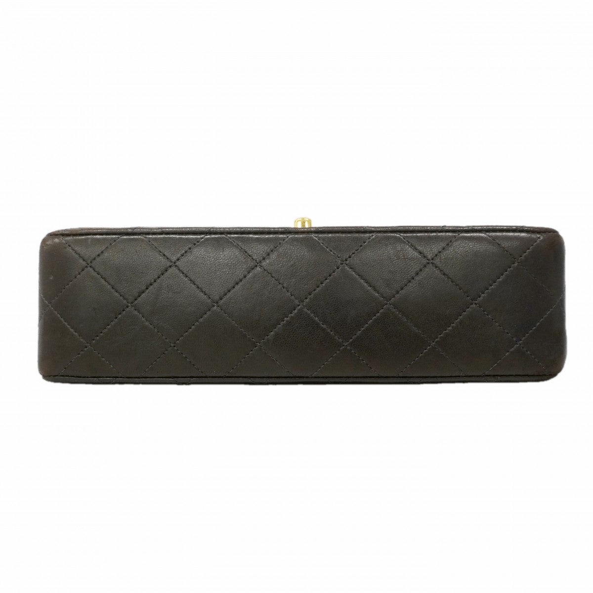 【6gc3609】シャネル ショルダーバッグ マトラッセ Wフラップ Wチェーン ラムスキン ブラック ゴールド金具【中古】レディース