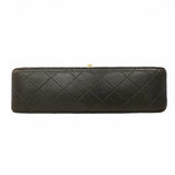 【6gc3609】シャネル ショルダーバッグ マトラッセ Wフラップ Wチェーン ラムスキン ブラック ゴールド金具【中古】レディース