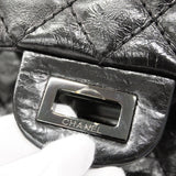 【6gc3610】シャネル ショルダーバッグ 2.55 Wチェーン カーフスキン ブラック シルバー金具【中古】レディース