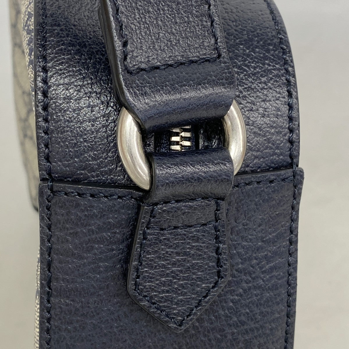 【6gc3611-k】グッチ ショルダーバッグ オフィディア 681064 PVC レザー ネイビー シルバー金具【中古】レディース
