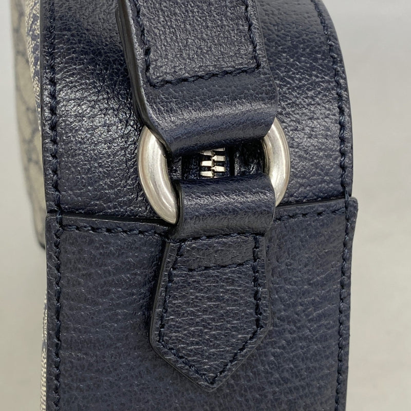 【6gc3611-k】グッチ ショルダーバッグ オフィディア 681064 PVC レザー ネイビー シルバー金具【中古】レディース