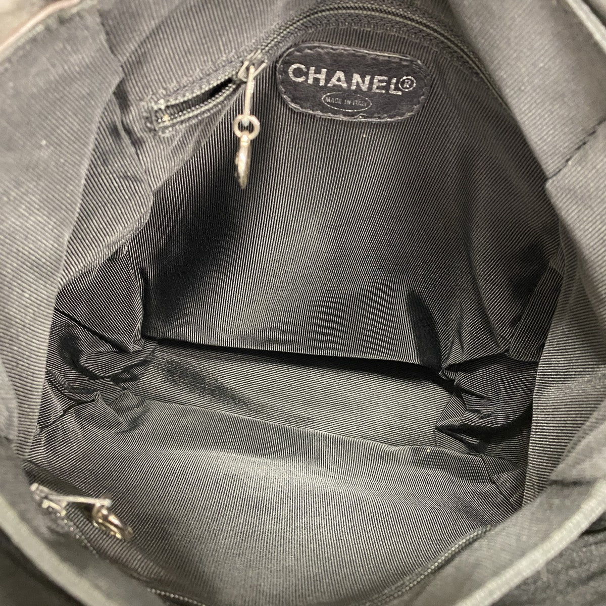 【6gc3615-k】シャネル リュック・デイパック ラムスキン ブラック シルバー金具【中古】レディース