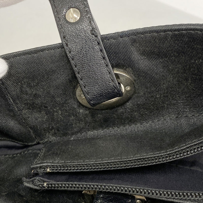 【6gc3616-k】シャネル トートバッグ パリビアリッツ キャンバス ブラック シルバー金具【中古】レディース