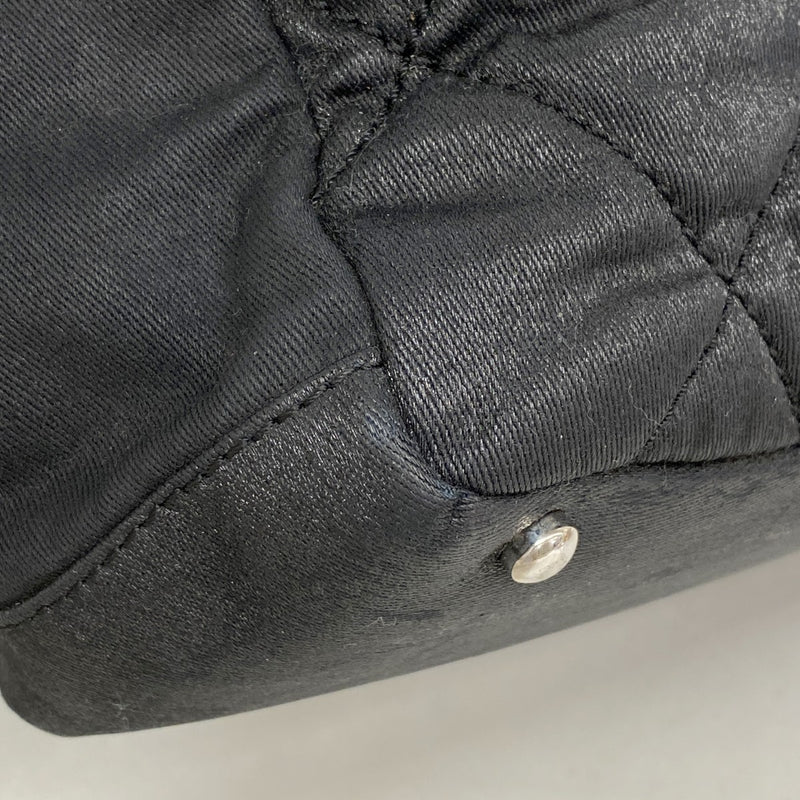 【6gc3616-k】シャネル トートバッグ パリビアリッツ キャンバス ブラック シルバー金具【中古】レディース