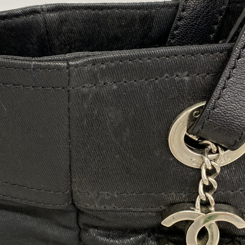 【6gc3616-k】シャネル トートバッグ パリビアリッツ キャンバス ブラック シルバー金具【中古】レディース