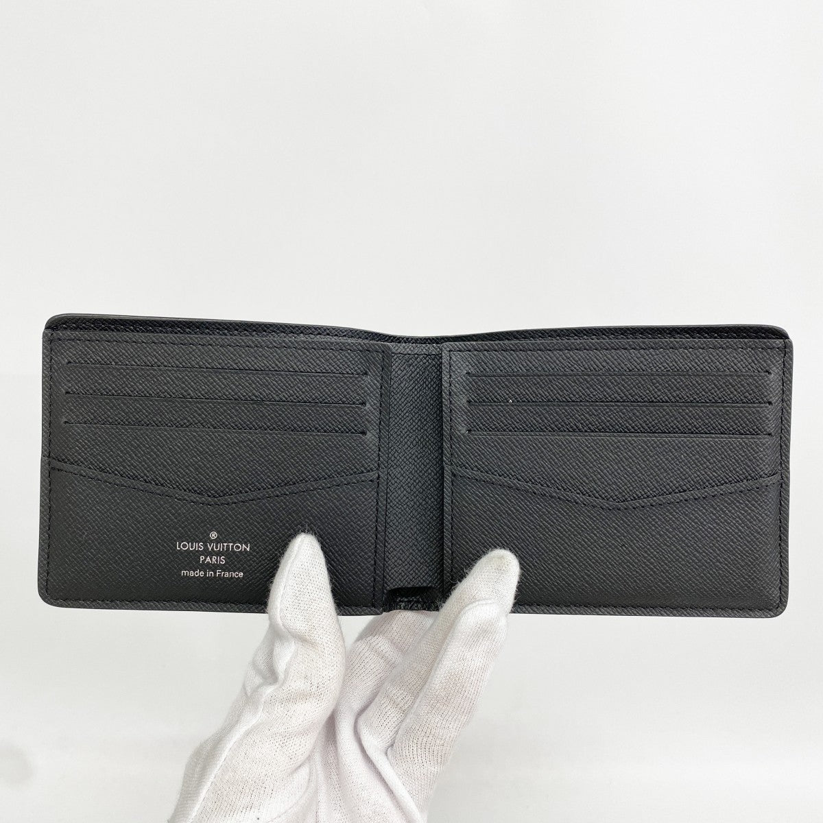 【6gc3621-k】ルイヴィトン 札入れ タイガ ポルトフォイユスレンダー M30539 ノワール【中古】メンズ