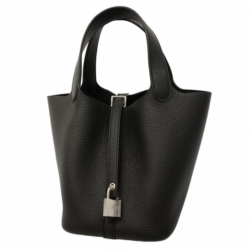 【6gc3631】エルメス ハンドバッグ ピコタンロックPM トリヨンクレマンス ブラック シルバー金具 K刻印【中古】レディース