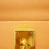 【6gc3632】エルメス ハンドバッグ ケリー28 クシュベル ナチュラルサブレ ゴールド金具 □C刻印 2wayバッグ【中古】レディース
