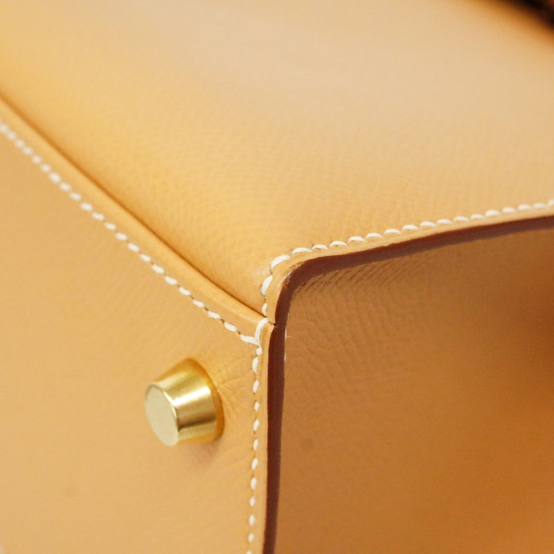 【6gc3632】エルメス ハンドバッグ ケリー28 クシュベル ナチュラルサブレ ゴールド金具 □C刻印 2wayバッグ【中古】レディース