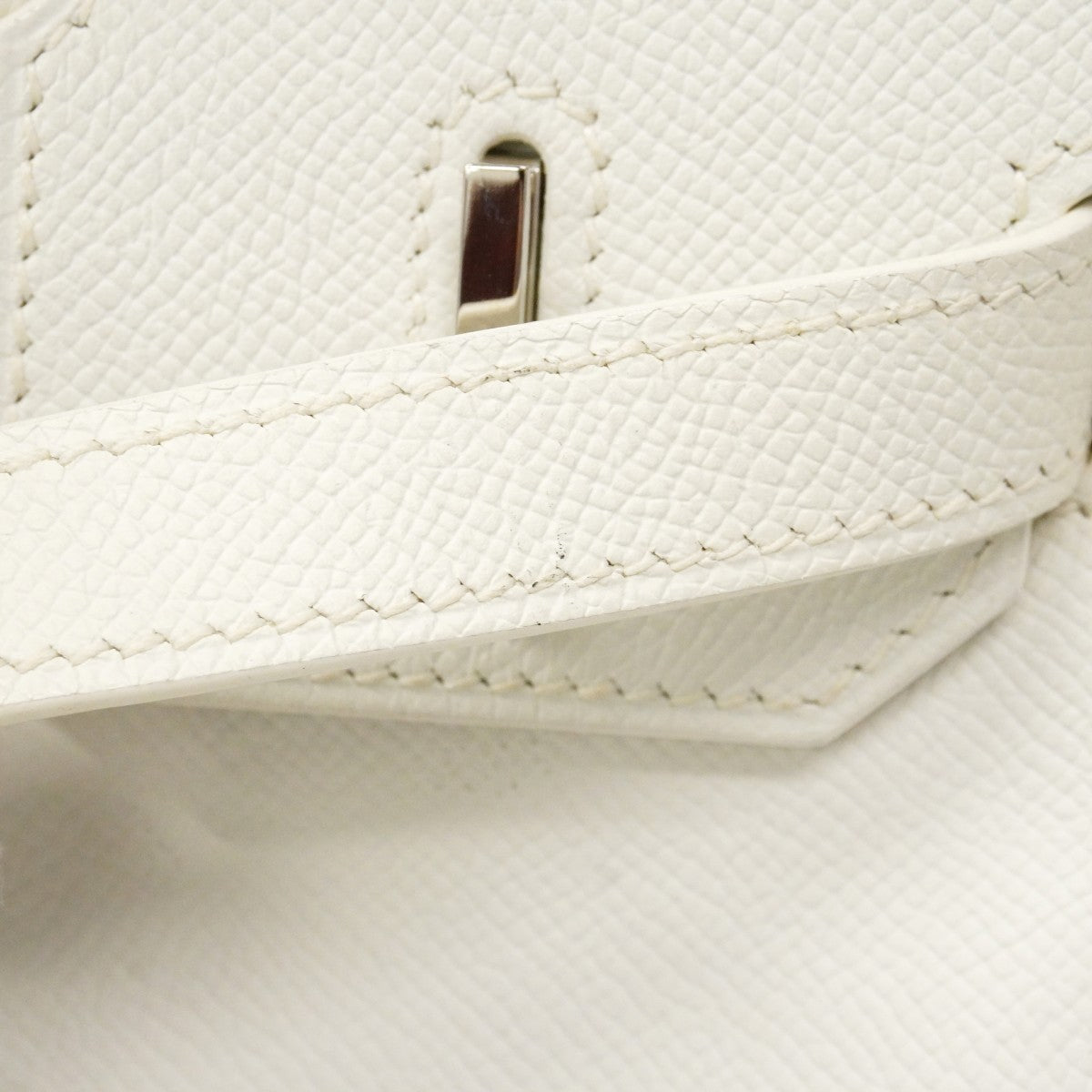 【6gc3645】エルメス ハンドバッグ バーキン30 ヴォーエプソン ホワイト シルバー金具 □L刻印【中古】レディース