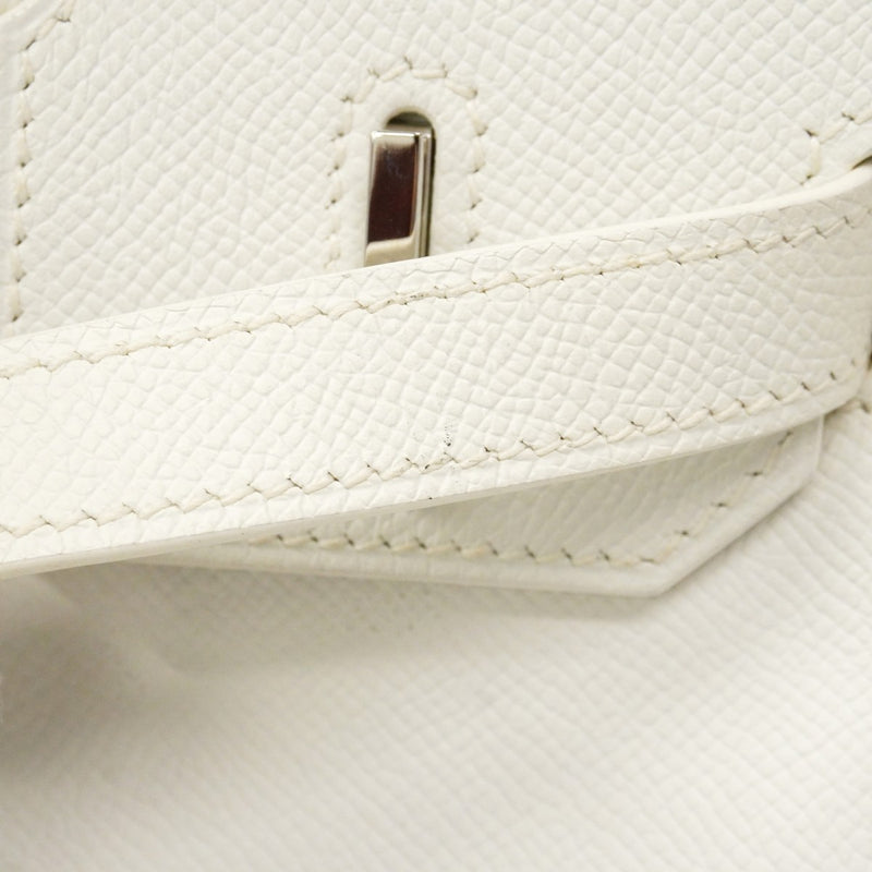 【6gc3645】エルメス ハンドバッグ バーキン30 ヴォーエプソン ホワイト シルバー金具 □L刻印【中古】レディース