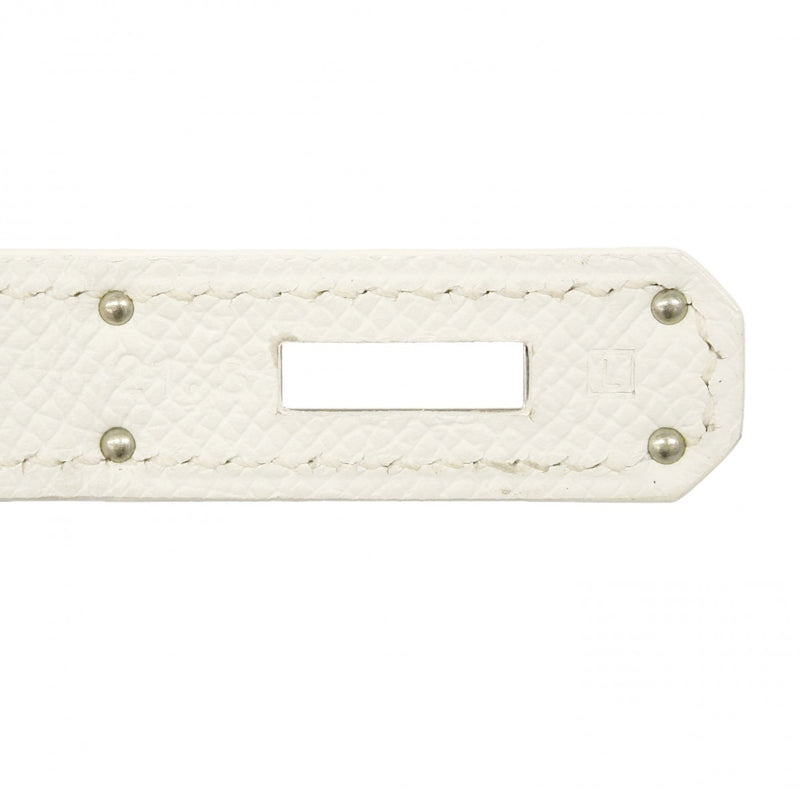 【6gc3645】エルメス ハンドバッグ バーキン30 ヴォーエプソン ホワイト シルバー金具 □L刻印【中古】レディース