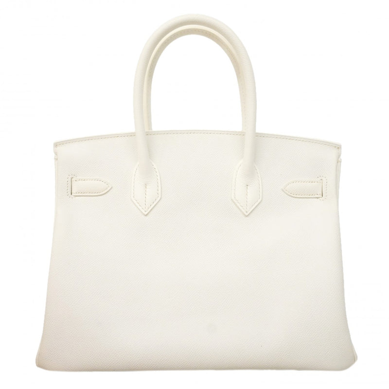 【6gc3645】エルメス ハンドバッグ バーキン30 ヴォーエプソン ホワイト シルバー金具 □L刻印【中古】レディース