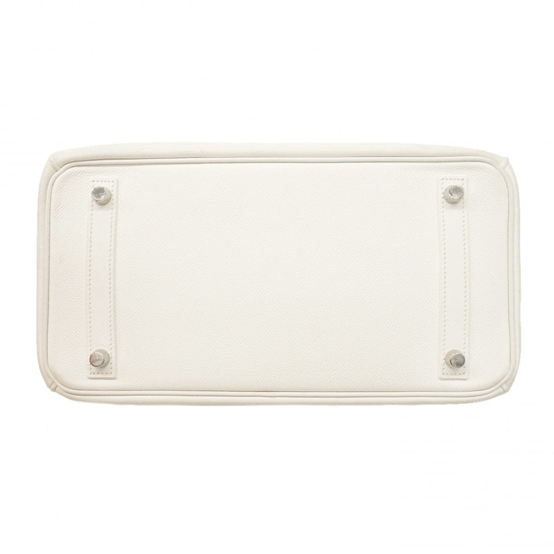 【6gc3645】エルメス ハンドバッグ バーキン30 ヴォーエプソン ホワイト シルバー金具 □L刻印【中古】レディース