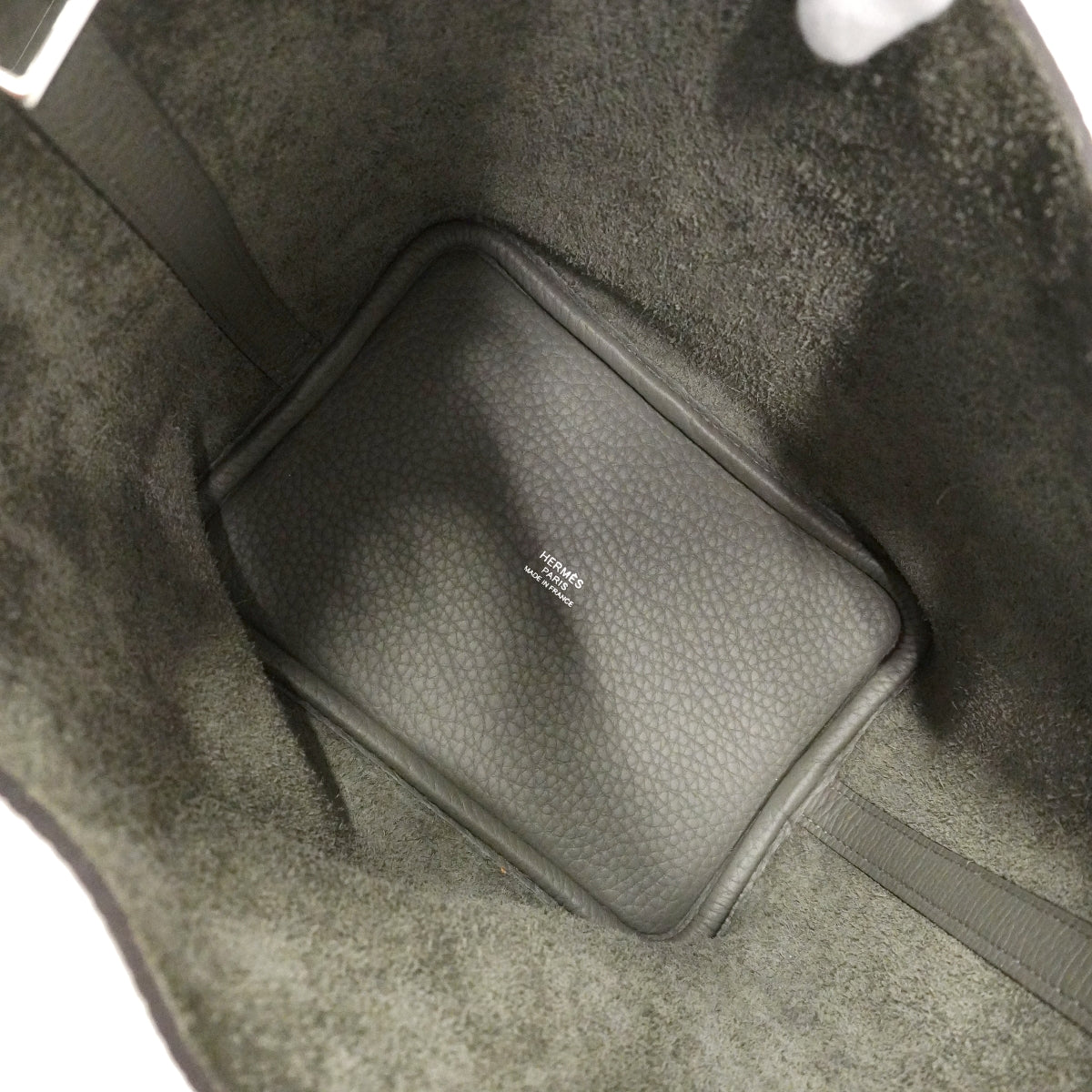 【6gc3646】エルメス ハンドバッグ ピコタンロックPM トリヨンクレマンス グリメイヤー シルバー金具 K刻印【中古】レディース