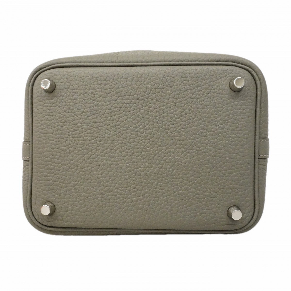 【6gc3646】エルメス ハンドバッグ ピコタンロックPM トリヨンクレマンス グリメイヤー シルバー金具 K刻印【中古】レディース