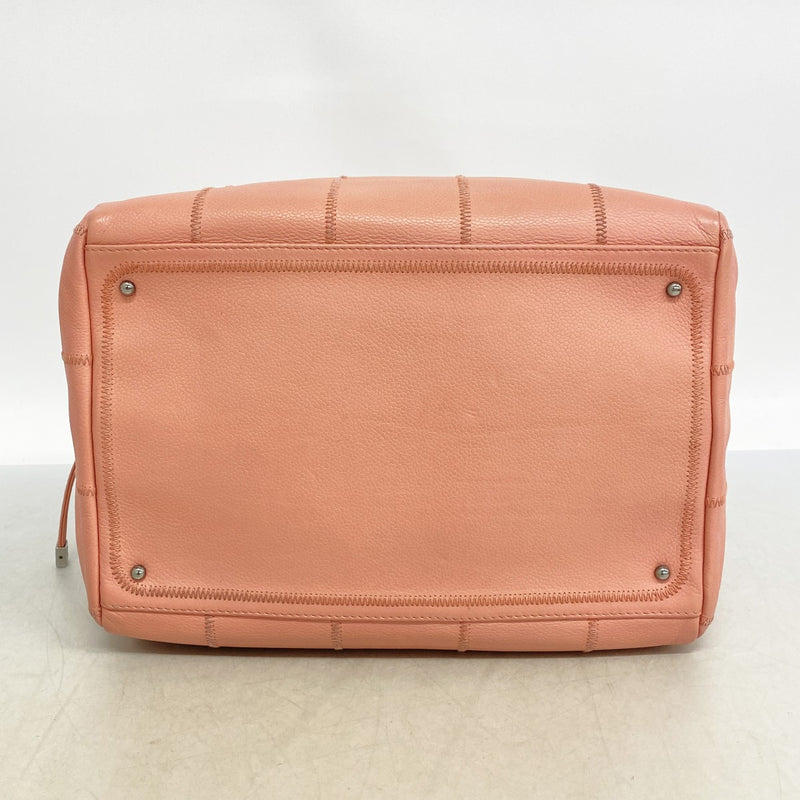 【6gc3654-k】シャネル ハンドバッグ チョコバー キャビアスキン ピンク シルバー金具【中古】レディース