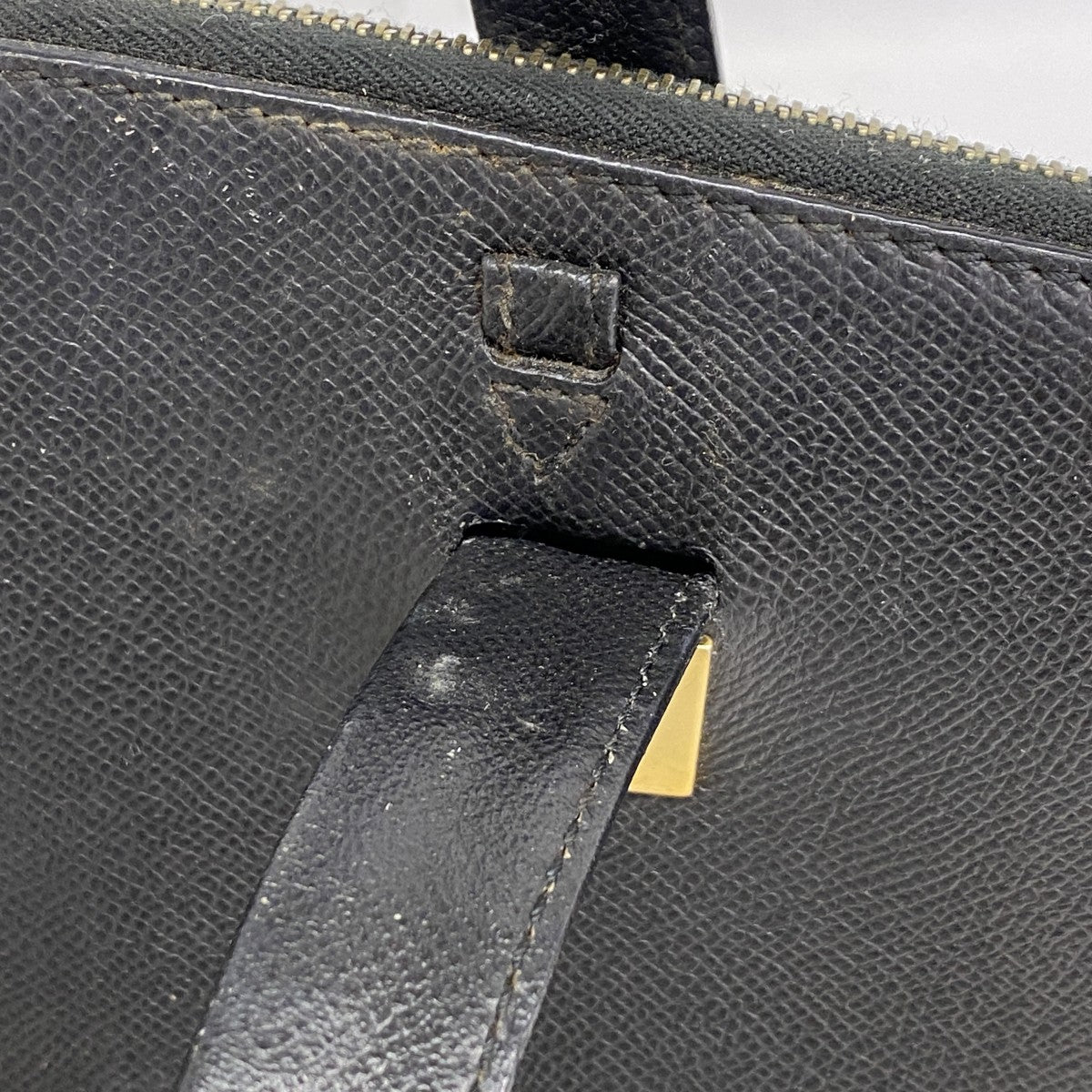 【6gc3655-k】セリーヌ ハンドバッグ レザー ブラック ゴールド金具【中古】レディース