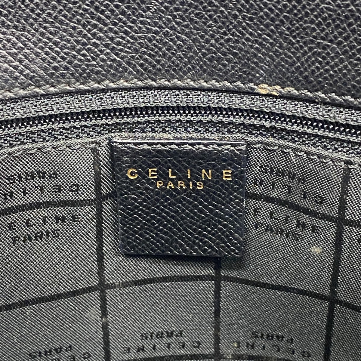 【6gc3655-k】セリーヌ ハンドバッグ レザー ブラック ゴールド金具【中古】レディース
