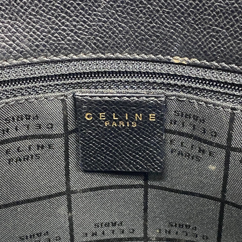 【6gc3655-k】セリーヌ ハンドバッグ レザー ブラック ゴールド金具【中古】レディース