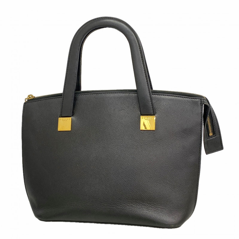 【6gc3655-k】セリーヌ ハンドバッグ レザー ブラック ゴールド金具【中古】レディース