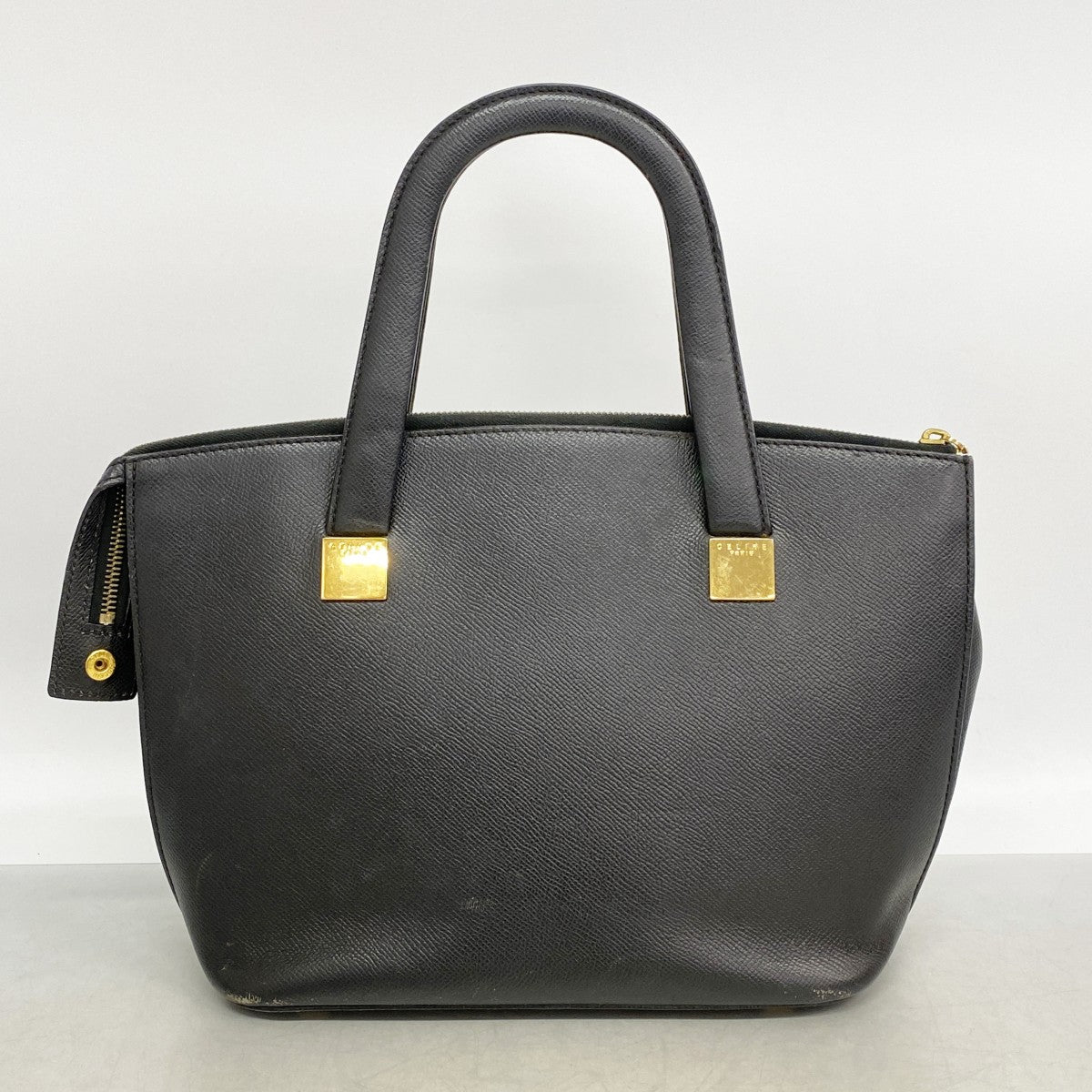 【6gc3655-k】セリーヌ ハンドバッグ レザー ブラック ゴールド金具【中古】レディース
