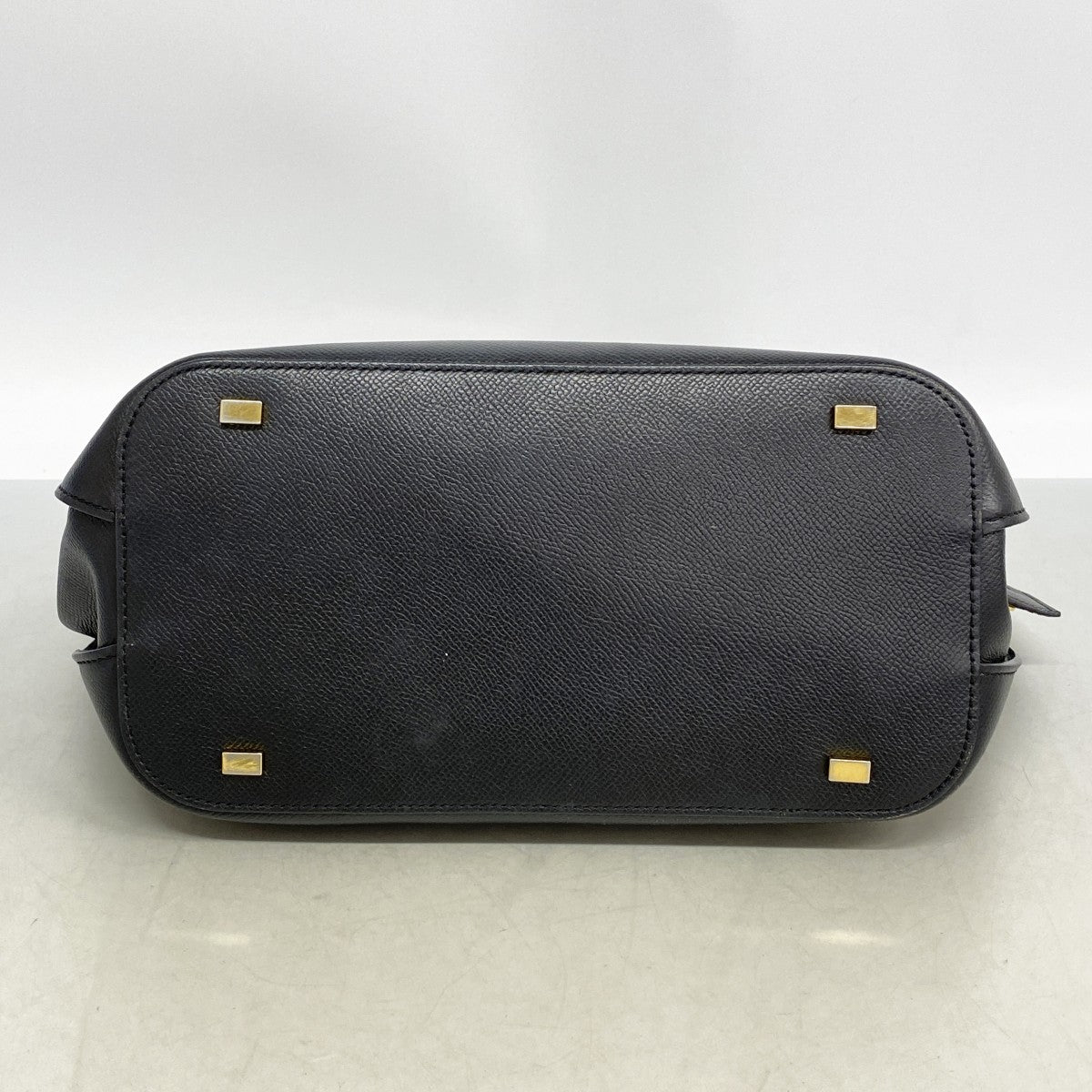 【6gc3655-k】セリーヌ ハンドバッグ レザー ブラック ゴールド金具【中古】レディース