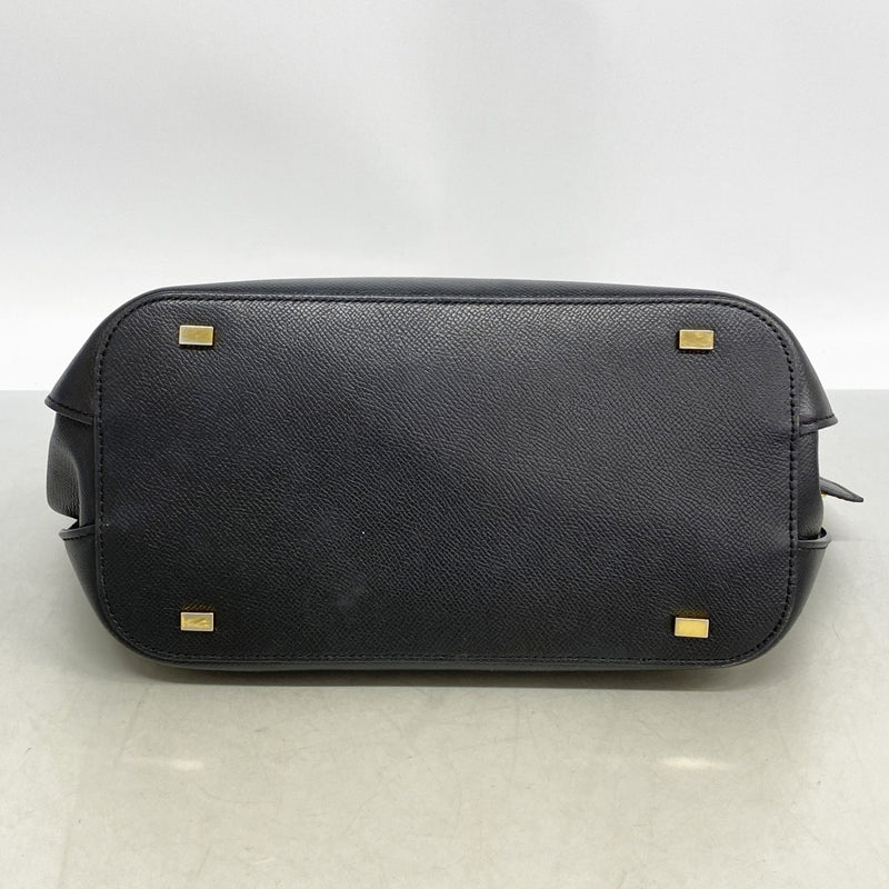 【6gc3655-k】セリーヌ ハンドバッグ レザー ブラック ゴールド金具【中古】レディース