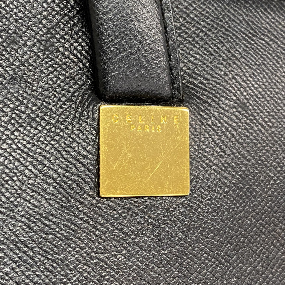 【6gc3655-k】セリーヌ ハンドバッグ レザー ブラック ゴールド金具【中古】レディース