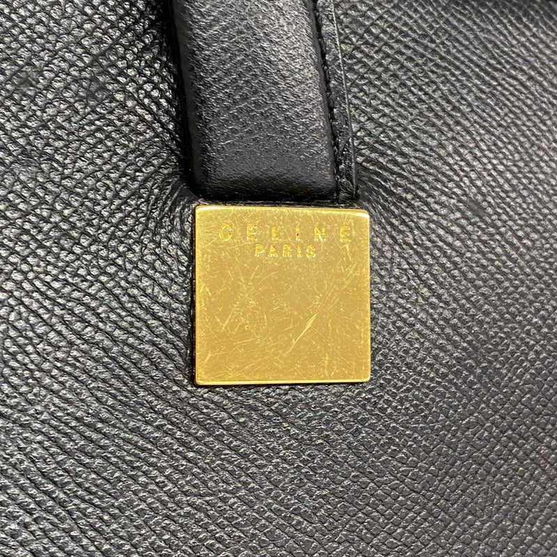 【6gc3655-k】セリーヌ ハンドバッグ レザー ブラック ゴールド金具【中古】レディース