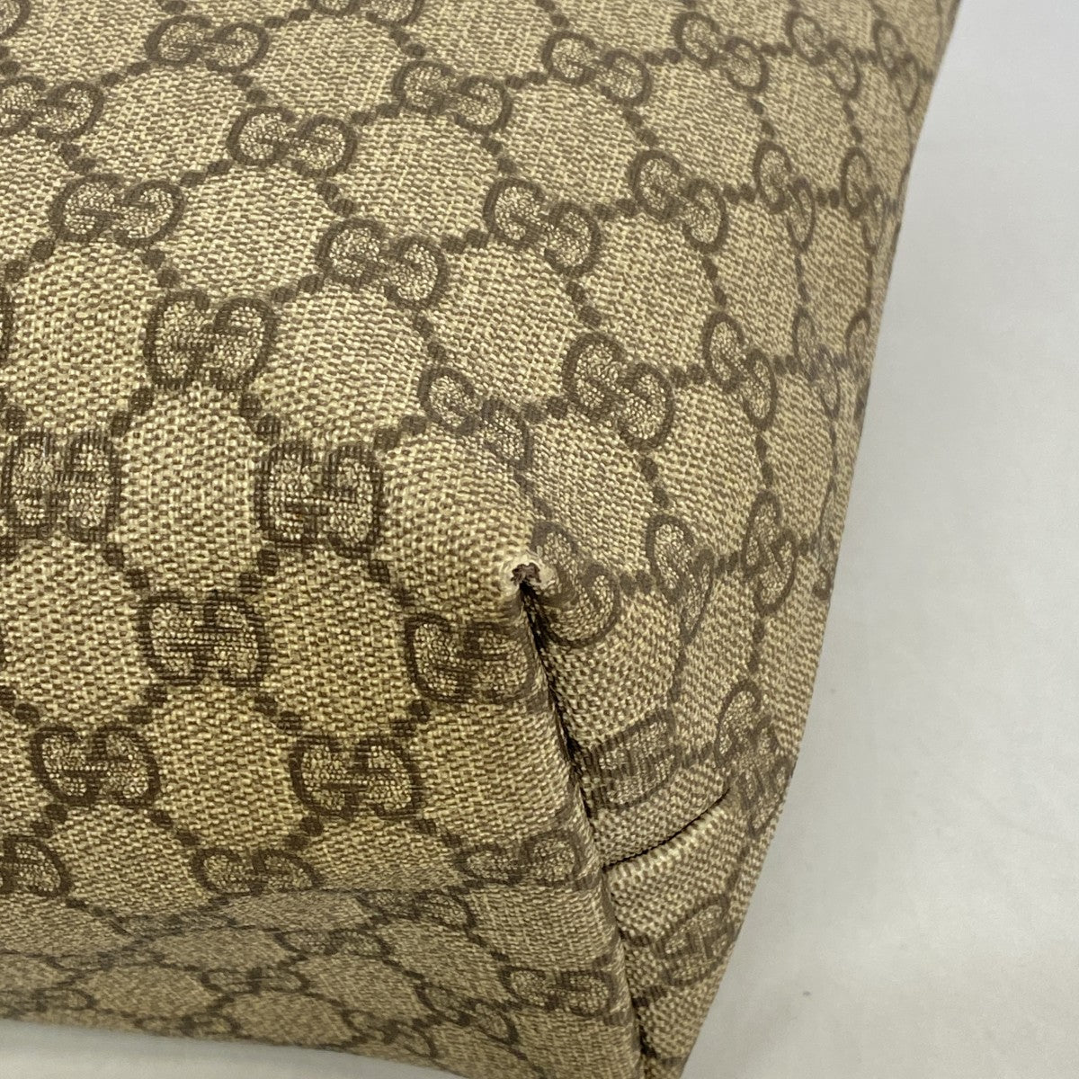 【6gc3657-k】グッチ トートバッグ GGスプリーム 211137 PVC ブラウン シルバー金具【中古】レディース