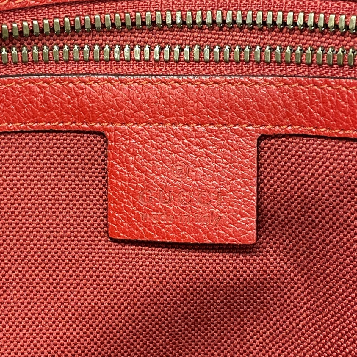 【6gc3658-k】グッチ トートバッグ 523781 キャンバス レザー レッド ネイビー べージュ ゴールド金具【中古】レディース